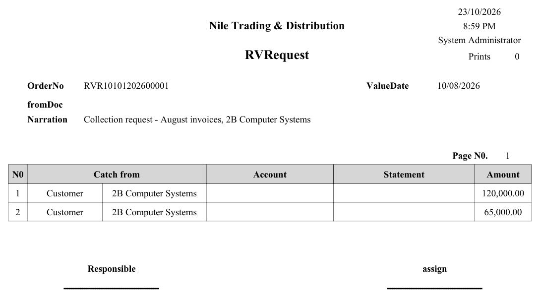 Receipt request form (SYSF-ACC014)