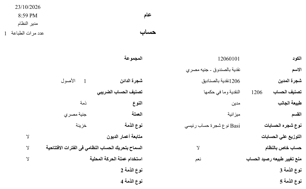 نموذج حساب (SYSF-ACC019)