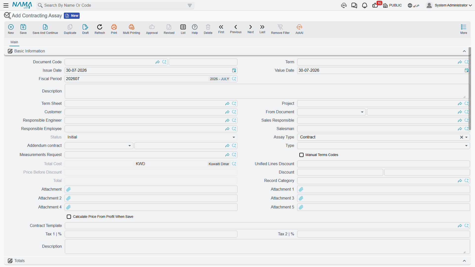The contracting assay screen