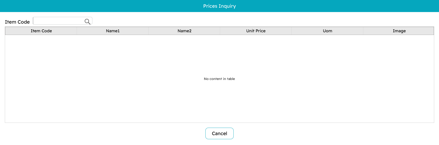 Price inquiry