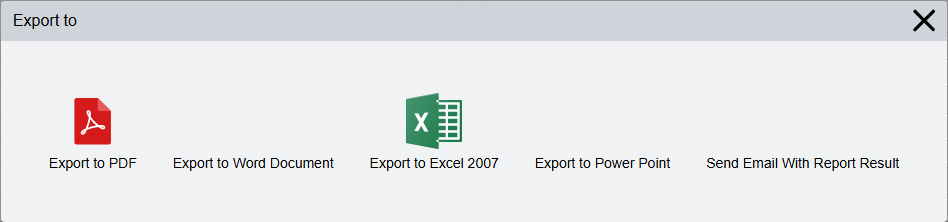 The export dialog