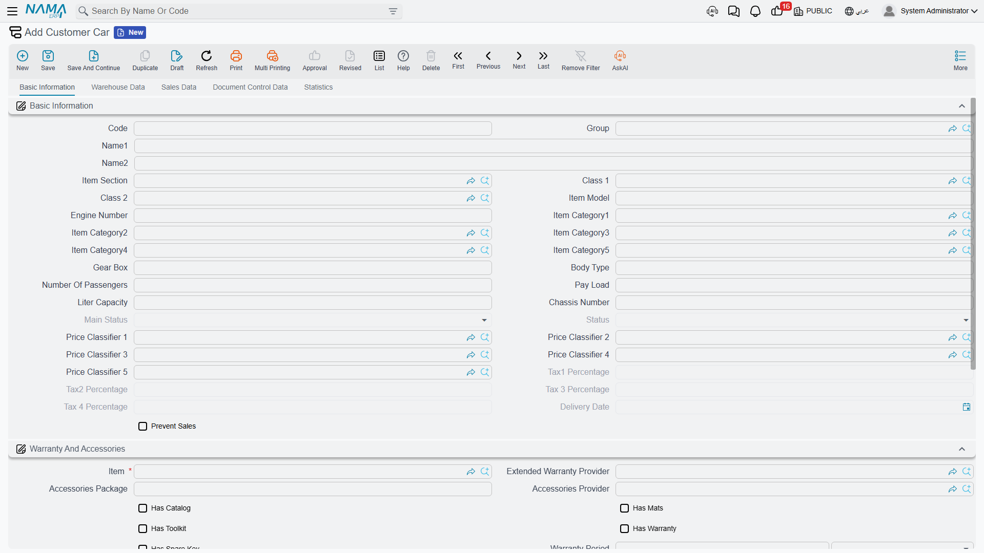 Tab 1 of the car file