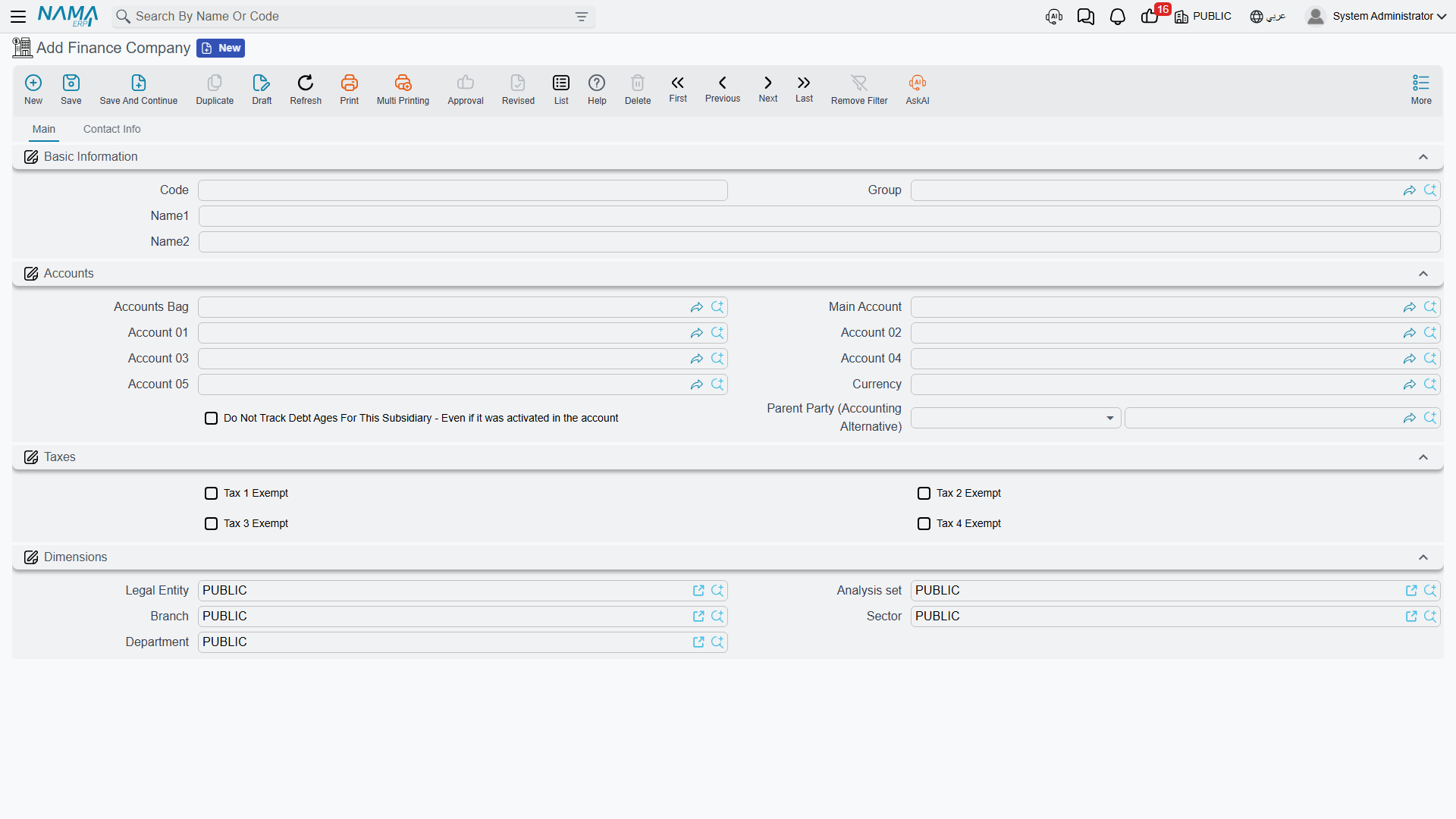 The Finance Company screen