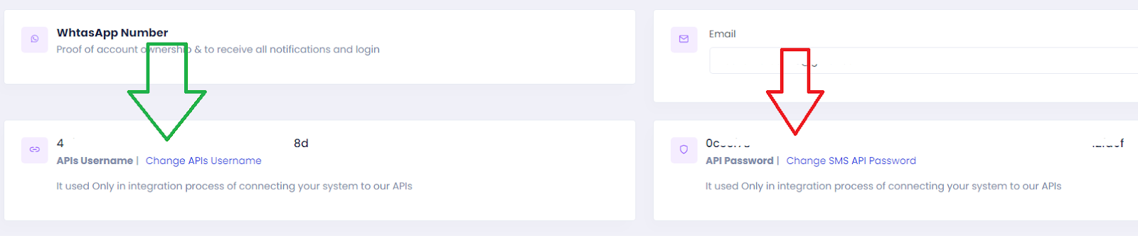 API Credentials Page