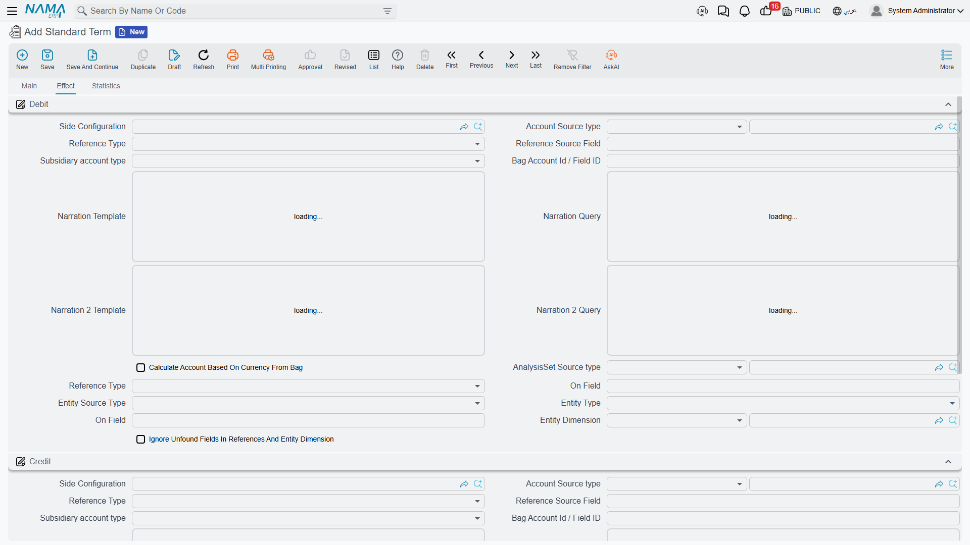 The Effect page: the debit and credit account settings that make an extract book its revenue